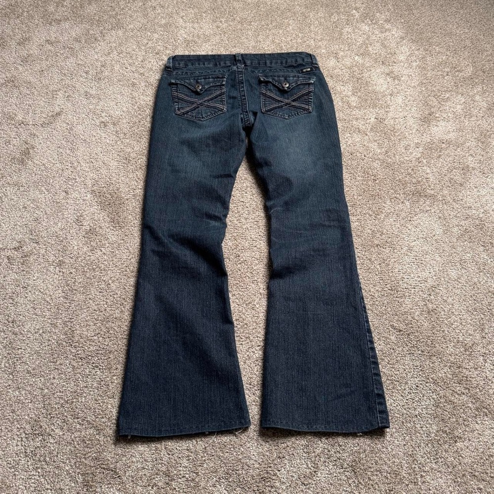 TATTOO LOW RISE JEANS BUTTON FLAP BOOTCUT DENIM
